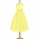 Lemon Azazie Rudy JBD - Tea Length Satin And Tulle Boatneck Back Zip Dress - Charming Bridesmaids Store