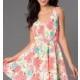 Short Sleeveless Neon Floral Print Dress - Brand Prom Dresses