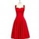 Red Azazie Amber - Sweetheart Back Zip Satin Knee Length Dress - Charming Bridesmaids Store