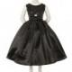 Black Sequins Bodice w/Satin Skirt & Rhinestone Double Bow Pin Style: D3820 - Charming Wedding Party Dresses