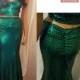 Women's Mermaid Maxi Skirt Set, Green Mermaid Scale Skirt Set, Sexy Skirt Set 