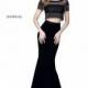 Black Sherri Hill 50539 - 2-piece Cap Sleeves Sleeves Fringe Dress - Customize Your Prom Dress
