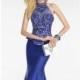 Sapphire Beaded Peplum Mermaid Gown by Alyce Black Label - Color Your Classy Wardrobe