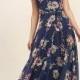 Always There For Me Navy Blue Floral Print Wrap Maxi Dress