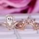 2pcs Brilliant Moissanite Ring Sets/Diamond Engagement Ring In 14k Rose Gold/Curved Crown Band/Bridal Wedding Ring/Crown Moissanite Ring