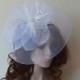 White Fascinator Head Piece, Bridal Fascinator, Wedding Hair Accessory, Wedding Head Piece, Fascinator Hat For Weddings