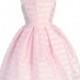 Pink Stripe Organza Box Pleat Dress Style: D4120 - Charming Wedding Party Dresses