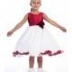 Red Flower Girl Dress - Shantung Bodice w/ Tulle Skirt Style: D480 - Charming Wedding Party Dresses