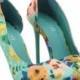 Sweet Pointed Toe And Floral Print Design Women's Pumps