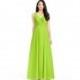 Lime_green Azazie Britney - Keyhole Chiffon And Lace Floor Length V Neck Dress - Charming Bridesmaids Store