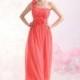 Romantic Sheath-Column One Shoulder Floor Length Chiffon Bridesmaid Dress COZF13020 - Top Designer Wedding Online-Shop