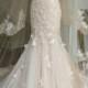 Blush Bridal Dress Long Sleeve Bolero Lace Mermaid Wedding Dresses 3D Flowers