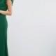 TFNC WEDDING Flutter Sleeve Fitted Maxi Dress in Chiffon
