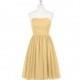 Gold Azazie Katie - Knee Length Chiffon Sweetheart Side Zip Dress - Cheap Gorgeous Bridesmaids Store