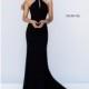 Black/Multi Sherri Hill 50122 - Jersey Knit Open Back Dress - Customize Your Prom Dress