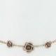 Vintage Faux Pearl & Rose Gold Roses Wedding Choker Necklace