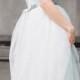 Tulle Wedding Dress With Off Shoulder Sleeves "Arsenia", Classic Bridal Gown, Blue Grey Wedding Dress, Low Back Wedding Dress, Milamira