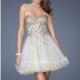 Black/White La Femme 19748 - Short Lace Dress - Customize Your Prom Dress