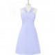 Lavender Azazie Mariana - Knee Length V Neck Bow/Tie Back Chiffon Dress - Charming Bridesmaids Store