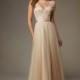 Mori Lee Tulle Affairs 134 Long V-Neck Bridesmaid Dress - Brand Prom Dresses