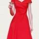 2017 winter new style sexy one shoulder short a words in red dress girl dress trends - Bonny YZOZO Boutique Store
