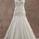 Hot Sale Illusion Dropped Train Satin Ivory Sleeveless Wedding Dress with Beading and Embroidery - Top Designer Wedding Online-Shop