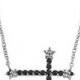1.1TCW Black & White Lab Diamond Cross Necklace Pendant