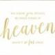 Heaven Wedding Sign Gold // In Loving Memory Wedding Sign // Gold Wedding Remembrance Sign // Printable Memory Sign