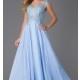 Lace Embellished Floor Length Cap Sleeve Dress - Brand Prom Dresses