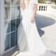 Alessandra Rinaudo 2018 LOIRA Appliques Chiffon Chapel Train V-Neck Butterfly Sleeves White Aline Sweet Wedding Gown - Top Design Dress Online Shop