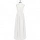 Ivory Azazie Francesca - Bow/Tie Back Floor Length Halter Chiffon Dress - Charming Bridesmaids Store