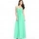 Turquoise Azazie Haleigh - Keyhole V Neck Floor Length Chiffon Dress - Cheap Gorgeous Bridesmaids Store