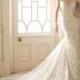 Elegant Mermaid Wedding Dress With Lace Appliques Shoulder Straps