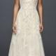 Scalloped A-Line Wedding Dress With Double Straps Style MS251177