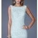 Short High Neck Lace La Femme Dress - Brand Prom Dresses