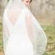 Single Tier / Layer Fingertip Mid Length Wedding Veil with Plain Simple Raw Edge - Available in White & Ivory