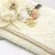 Ivory Lace Clutch, Vintage Style, White, Tan, Champagne, Elegant Wedding, Purse, Handbag, Lace, Pearls, Crystals, Rectangular