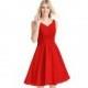 Red Azazie Grace - Chiffon Knee Length V Back V Neck Dress - Cheap Gorgeous Bridesmaids Store