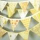 Sunshine Yellow Bunting / Wedding Decoration / Fabric Flag Garland / Wedding Bunting / Rustic Barn Vintage Wedding Decor / Three 10' Lengths