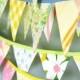 Colorful Bunting Banner - Vintage Fabric Flag Garland - Baby Shower Decoration - Nursery Decor - Party Bunting - Three 10' Buntings