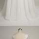 A-Line Boat Neck Cap Sleeves Sweep Train White Chiffon Wedding Dress With Lace