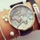 Unisex World Map Style Watch/Vintage World Map Strap Watch Women's Premium Faux Leather Wristwatch Cool Watches Unique Watches Fashion Watch