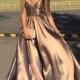 Simple V Neck Long Prom Dress , Evening Dresses From Dreamy Dress