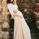 Bonnie Wedding Dress // Two piece Chiffon Side Slit  Skirt// Blush Wedding Dress - Hand-made Beautiful Dresses