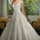 Marys Bridal 6444 Wedding Dress - Wedding Marys Bridal Long Illusion, V Neck Ball Gown, Fitted Dress - 2017 New Wedding Dresses