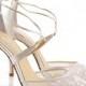 Alencon lace ivory wedding shoes heels with ankle straps. classic lace wedding heels Bella Belle Anita