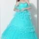 Unique Ball Gown Sweetheart Floor Length Tulle Blue Glow Prom Dress COLF1300A - Top Designer Wedding Online-Shop