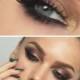 Maroon And Gold Eye Makeup