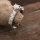 On sale!!! Diamond Engagement Ring 1.30 ct-14K white Gold-Promise ring-diamond engagement ring-Anniversary ring- Art nouveau engagement ring
