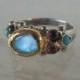 Genuine Moonstone Ring, Gemstone Engagement Ring, Statement Ring, Promise Ring for Her, Vintage Style, Rainbow Moonstone Engagement Ring